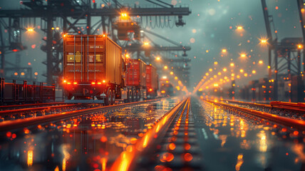Fototapeta premium Magazine-quality photo illustrating the modern logistics and delivery networks,generative ai