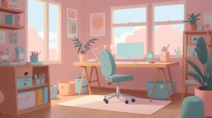 cozy workspace illustration