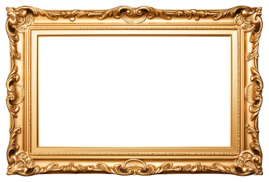PNG Golden picture frame in baroque style backgrounds gold architecture