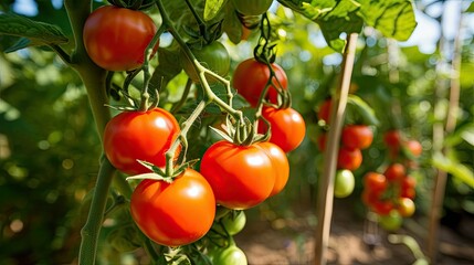 A vine of tomatoes 