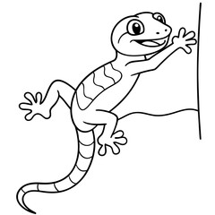 Vector illustration of Wild animals cartoons - Coloring book. Happy animal coloring pages