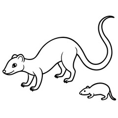 Vector illustration of Wild animals cartoons - Coloring book. Happy animal coloring pages