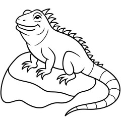 Vector illustration of Wild animals cartoons - Coloring book. Happy animal coloring pages