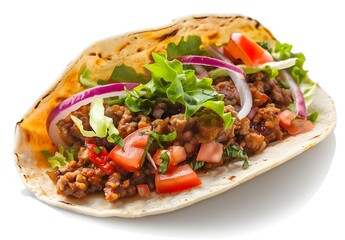 Delicious Taco isolated on white background