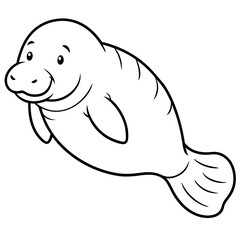 Vector illustration of Wild animals cartoons - Coloring book. Happy animal coloring pages