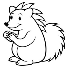 Vector illustration of Wild animals cartoons - Coloring book. Happy animal coloring pages