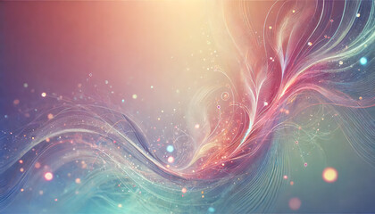 Ethereal abstract image with flowing lines and pastel colors