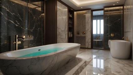 Fototapeta premium Expensive bathroom with rustic accessories