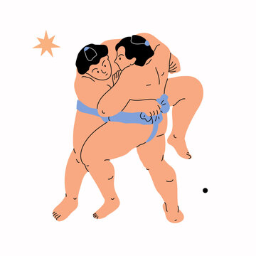 recommend clip art: A sumo wrestler in minimal art style. Traditional japanese sport.
