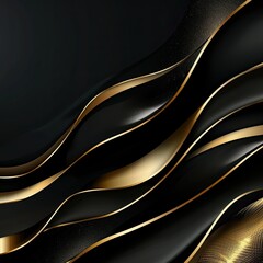 Black and gold design with a graceful wave line for a touch of luxury