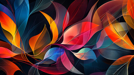 Symphony of Vibrant Abstract Curves and Patterns