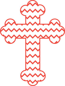 recommend clip art: Orange religion cross on white background. Vector illustration.