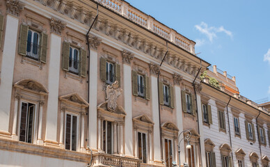 Landscape of Rome views, concept of vacation in Italy. Old part of city center. Ideas for journey.