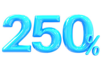 250 Percent Number 3D Render