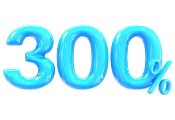 300 Percent Number 3D Render