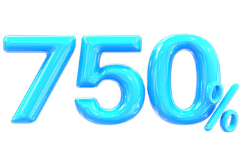 750 Percent Number 3D Render