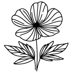 This is an illustration of flowers in a simple and modern line art style.