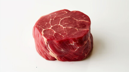 A large piece of meat is shown on a white background
