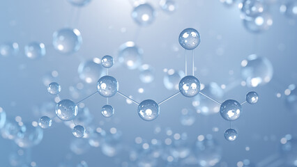 ethyl carbamate molecular structure 3d, urethane, structural chemical formula view from a microscope