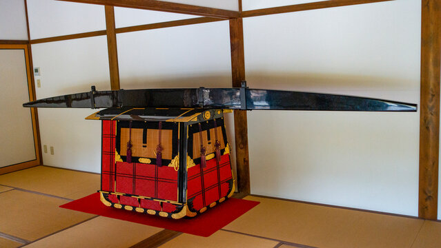 JAPAN, KYOTO &ndash; April 2024:  Kago Tera inside The Tenryuji Temple At Arashiyama Kyoto Japan (The kago tera was the transporter container of priests in medieval Japan)