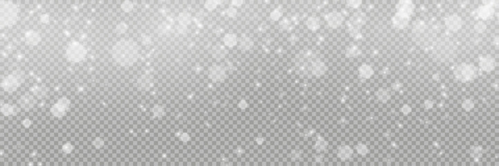Vector heavy snowfall, snowflakes in different shapes and forms. Snow flakes, snow background. 