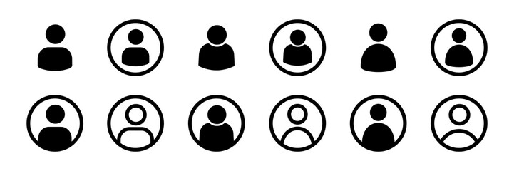 User logo. Admin sign. Avatar vector set. Contact symbol.