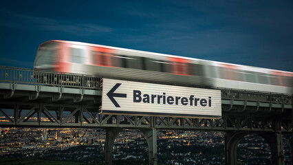 Obraz premium Signposts the direct way to Barrier-free