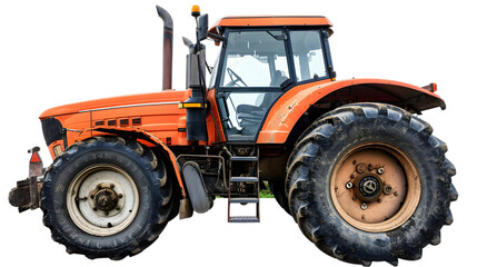 Red Tractor Illustration Isolated on White Background,cutout on transparent backgrounds.