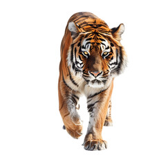 Fototapeta premium Walking Tiger,cutout on transparent backgrounds.