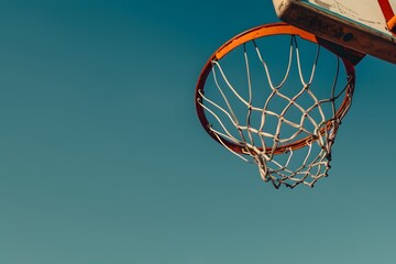 Basketball going to the net