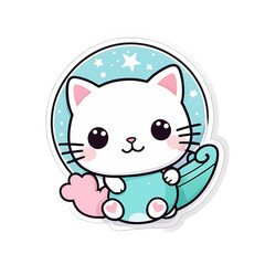 Cute Kawaii Cat Stickers Clipart