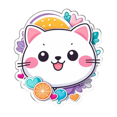 Cute Kawaii Cat Stickers Clipart
