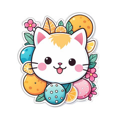 Cute Kawaii Cat Stickers Clipart