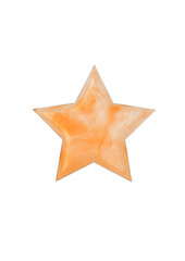 Obraz premium orange pentagonal star marbled with 3d effect, modern abstract design, symbol, christmas