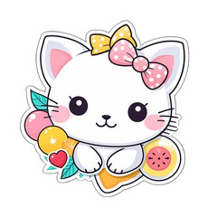Cute Kawaii Cat Stickers Clipart