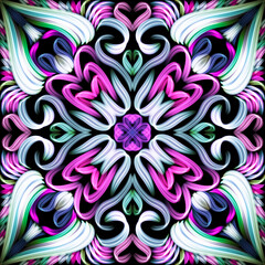 Mesmerizing neon mandala design