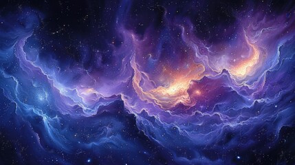 abstraction of solar system galaxy, star and planet.