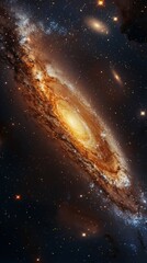 abstraction of solar system galaxy, star and planet.