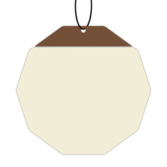 Decagon-Shaped Price or Product Tag Isolated on White. Can be used as a Text Frame.