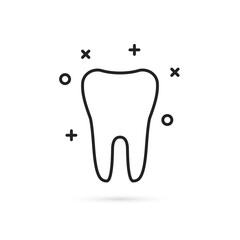thin line tooth icon for dentistry clinic