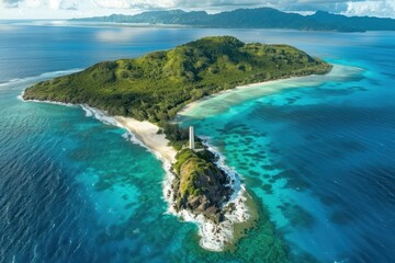 island with white sandy beaches