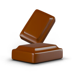 Rectangular chocolate candies. Small chocolate bars. Appetizing cocoa sweets
