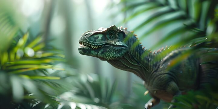 3D Carnotaurus in Cretaceous scene. Concept Dinosaur animated renders, Prehistoric environments, Realistic 3D models, Motion graphics, Paleontological visualizations