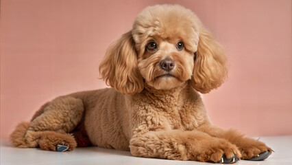 poodle dog isolated on white background 