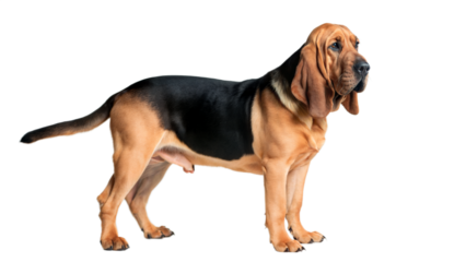 Bloodhound dog isolated on white background