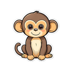 Cute Kawaii Monkey Stickers Clipart