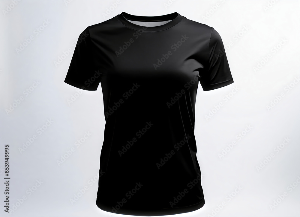 Wall mural  black t-shirt blank realistic mockup, background design, mock-up 