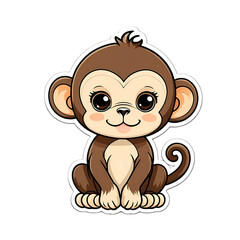 Cute Kawaii Monkey Stickers Clipart