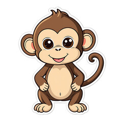 Cute Kawaii Monkey Stickers Clipart