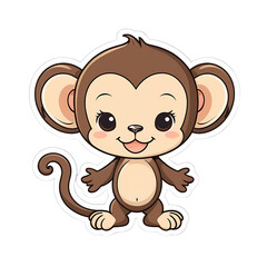 Cute Kawaii Monkey Stickers Clipart